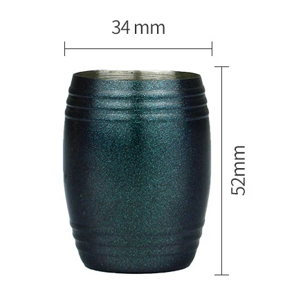 DD2908  Vintage Wine Shot Glass Barrel Beer Mug Ounce Measuring Cup With Handle Whiskey Stainless Steel Shot Glass