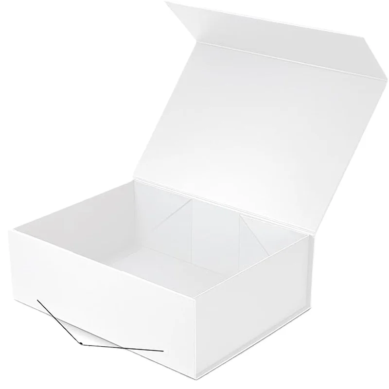 Пользовательские роскошные белые магнитные откидные коробки складные