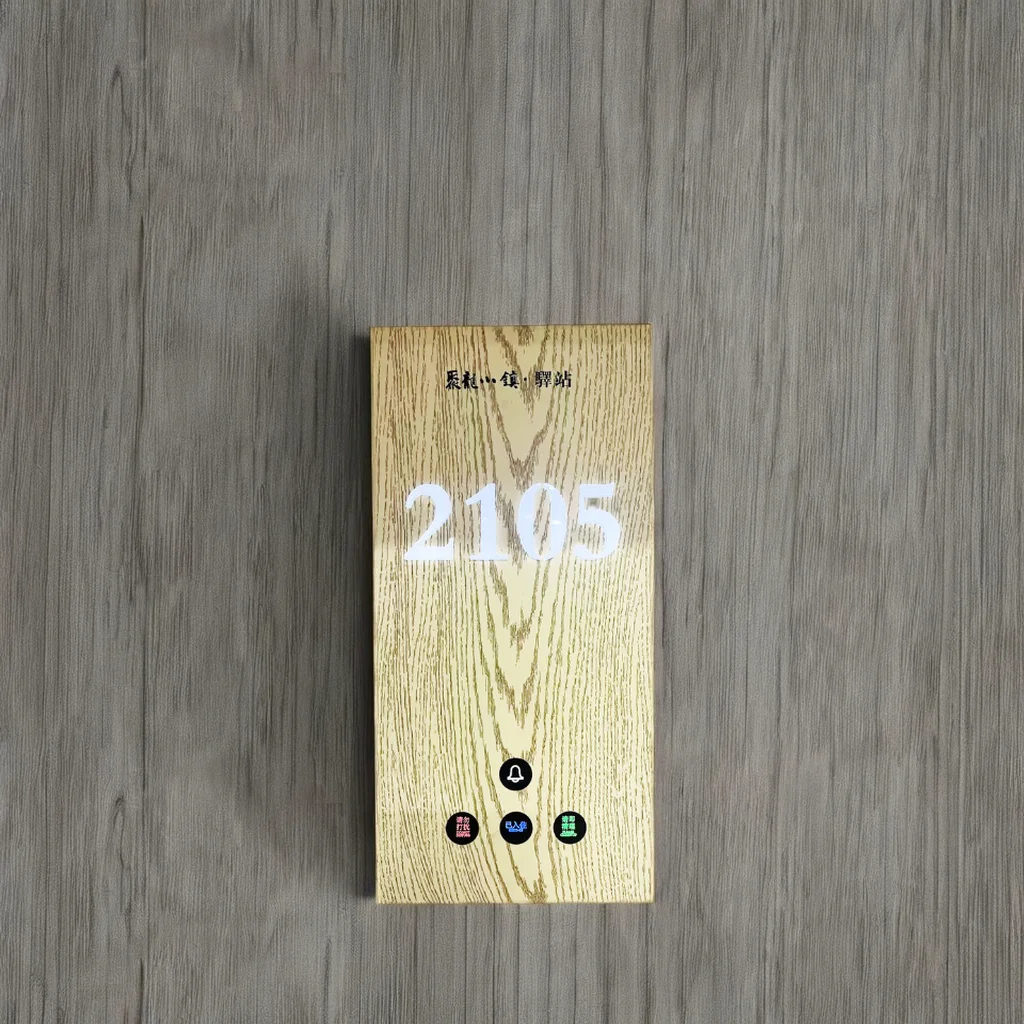Smart Doorbell System DND Sign Electronic Hotel Digital Number Plates Stainless Steel Single Pole Switch hotel doorplate