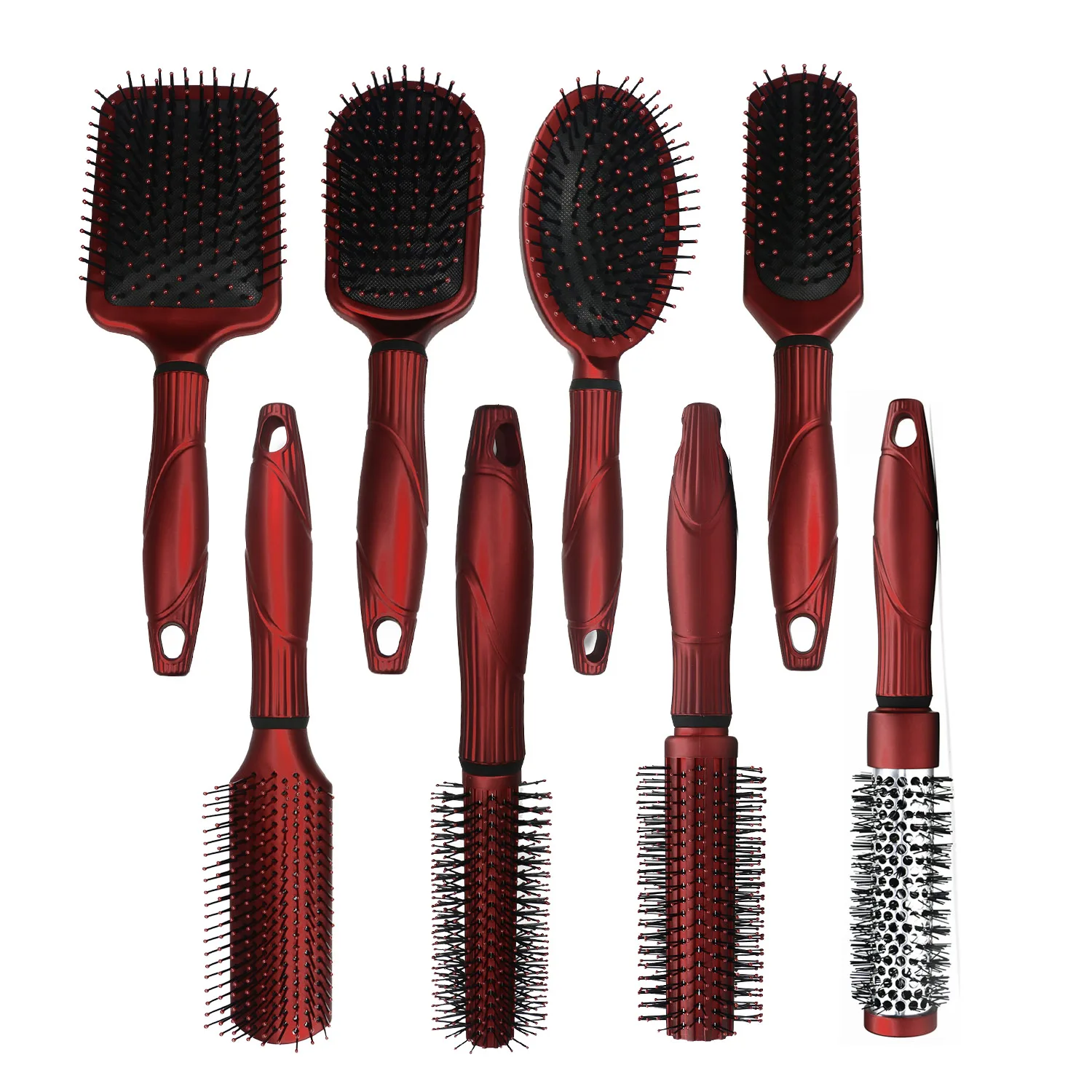 8Pcs Home Salon Travel Hairbrush Styling Set Gift Set Detangling Massage Hair Brush to Create Perfect Blowout for All hair Type