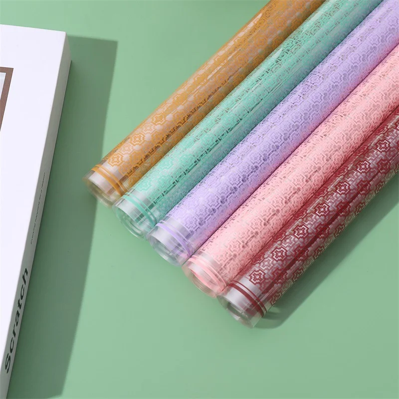 Coloured printed cellophane flower bouquet wrapping paper Waterproof transparent floral paper floral wrapping paper