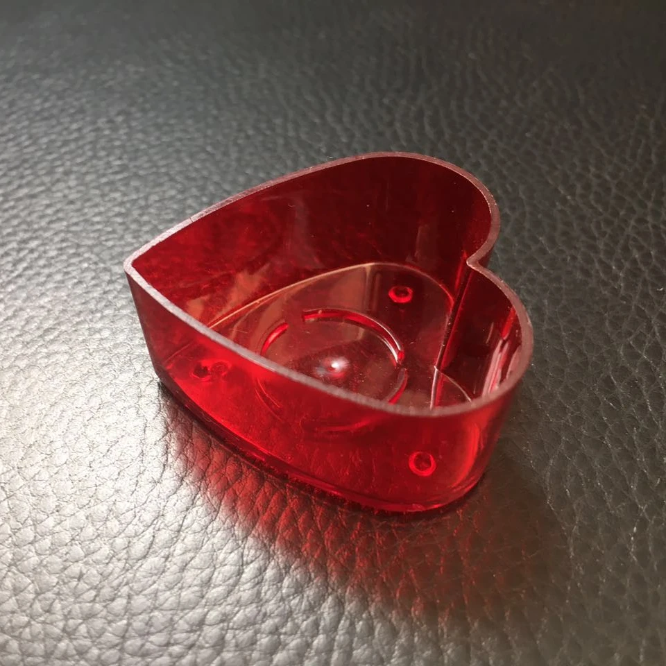 Прямые продажи с завода, высокая прозрачная красная подсвечник в форме сердца