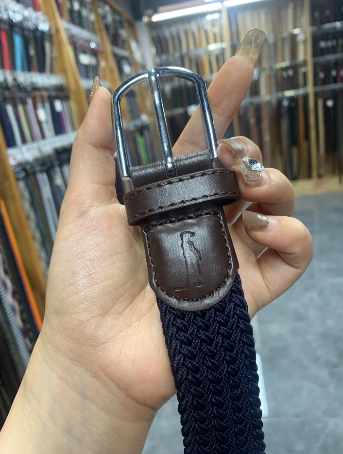 Custom Multi-color  Unisex Men Casual Knitted Fabric Woven Braided Elastic Stretch Belt For Women Jeans