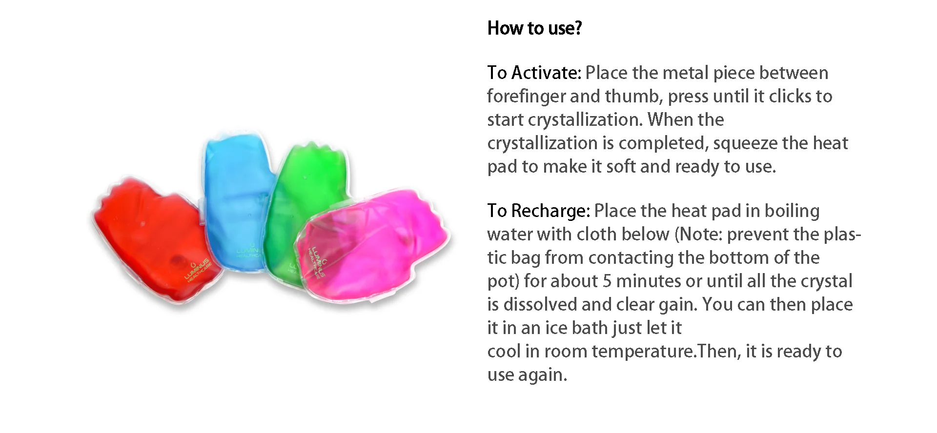 Magic Click Heat Packs metal Hand Warmer gel Hot Pad Magic gel hand warmers