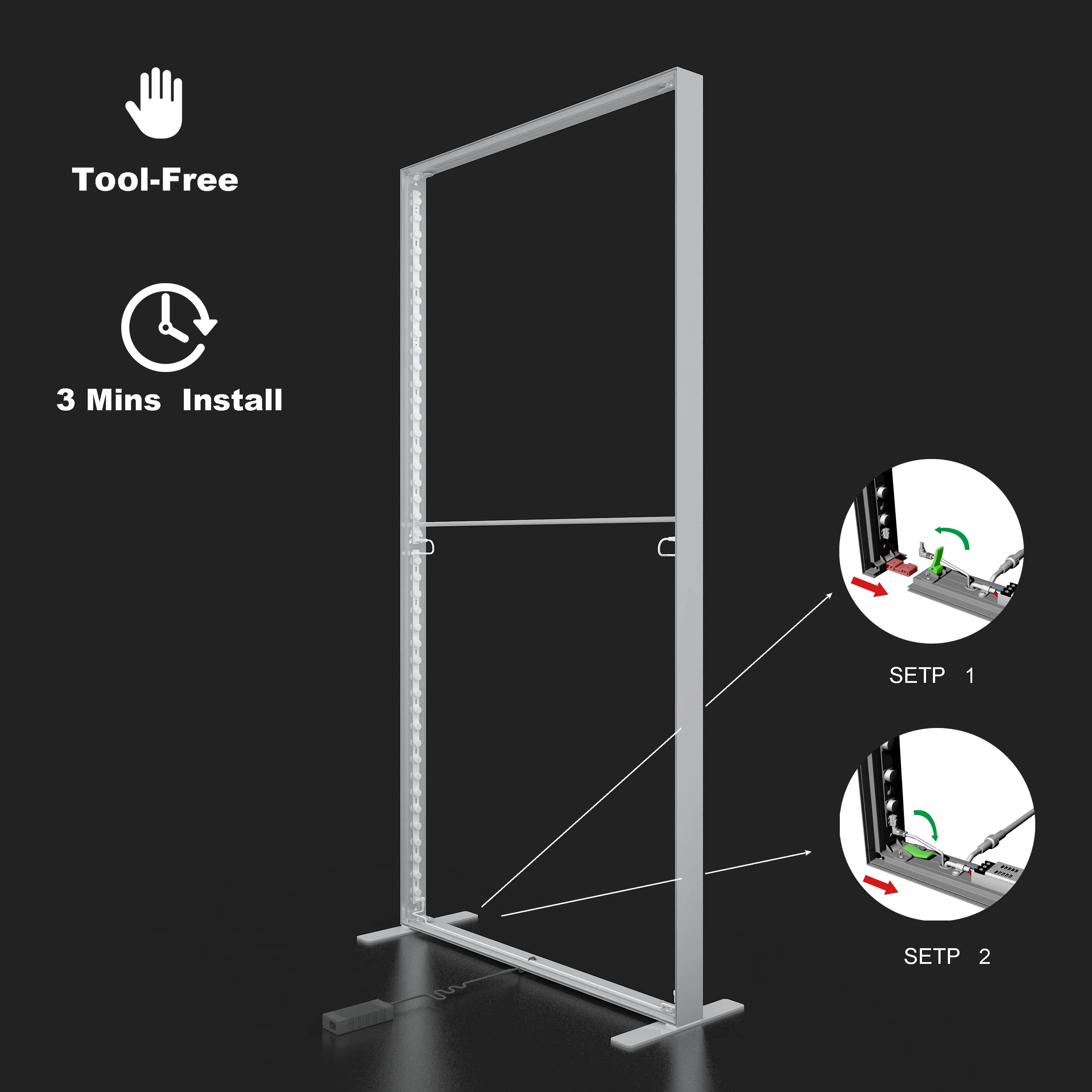 Portable aluminum SEG fabric backdrop display backlit light box exhibition booth light box marketing advertising light box sign