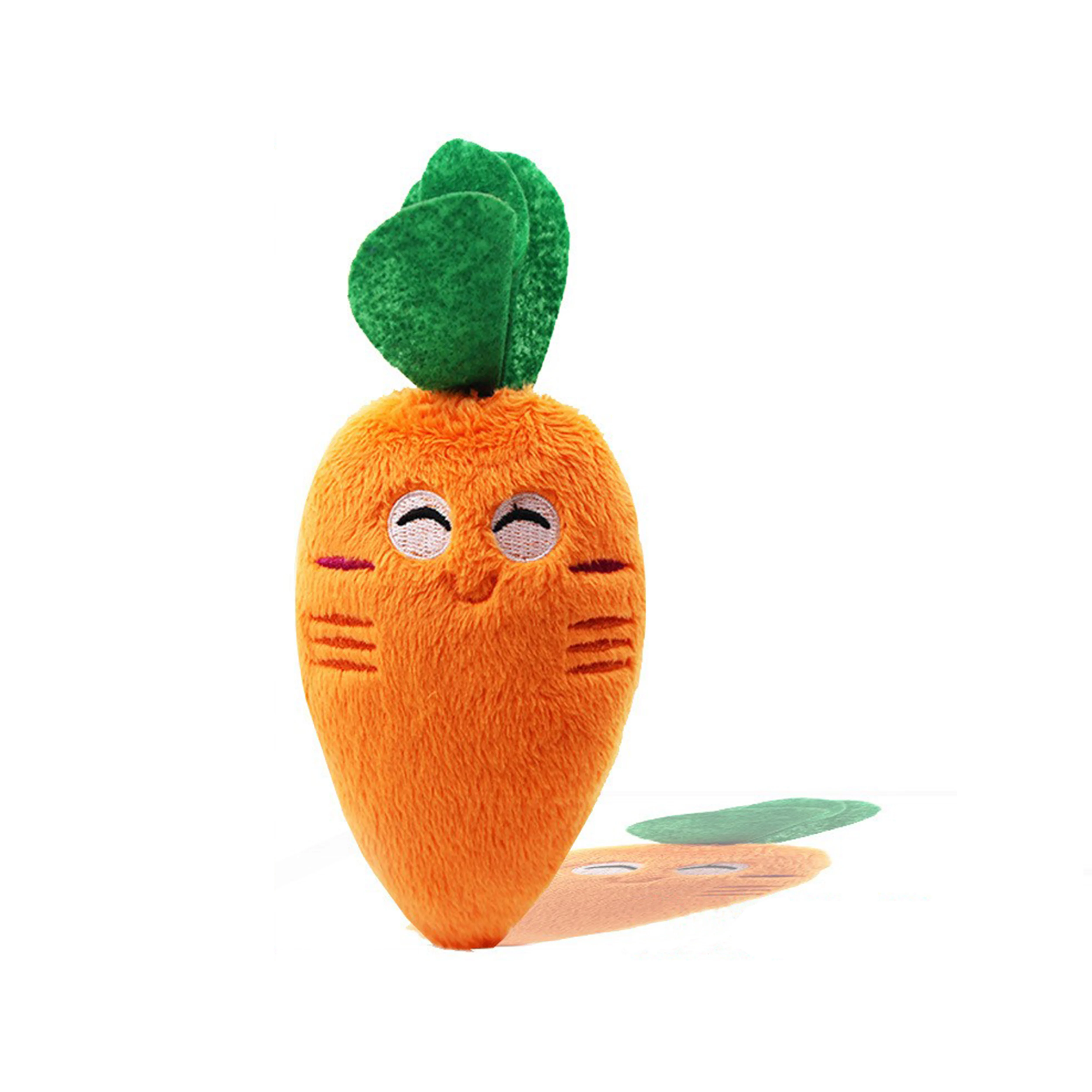 Orange down interactive dog carrot chew plush toys