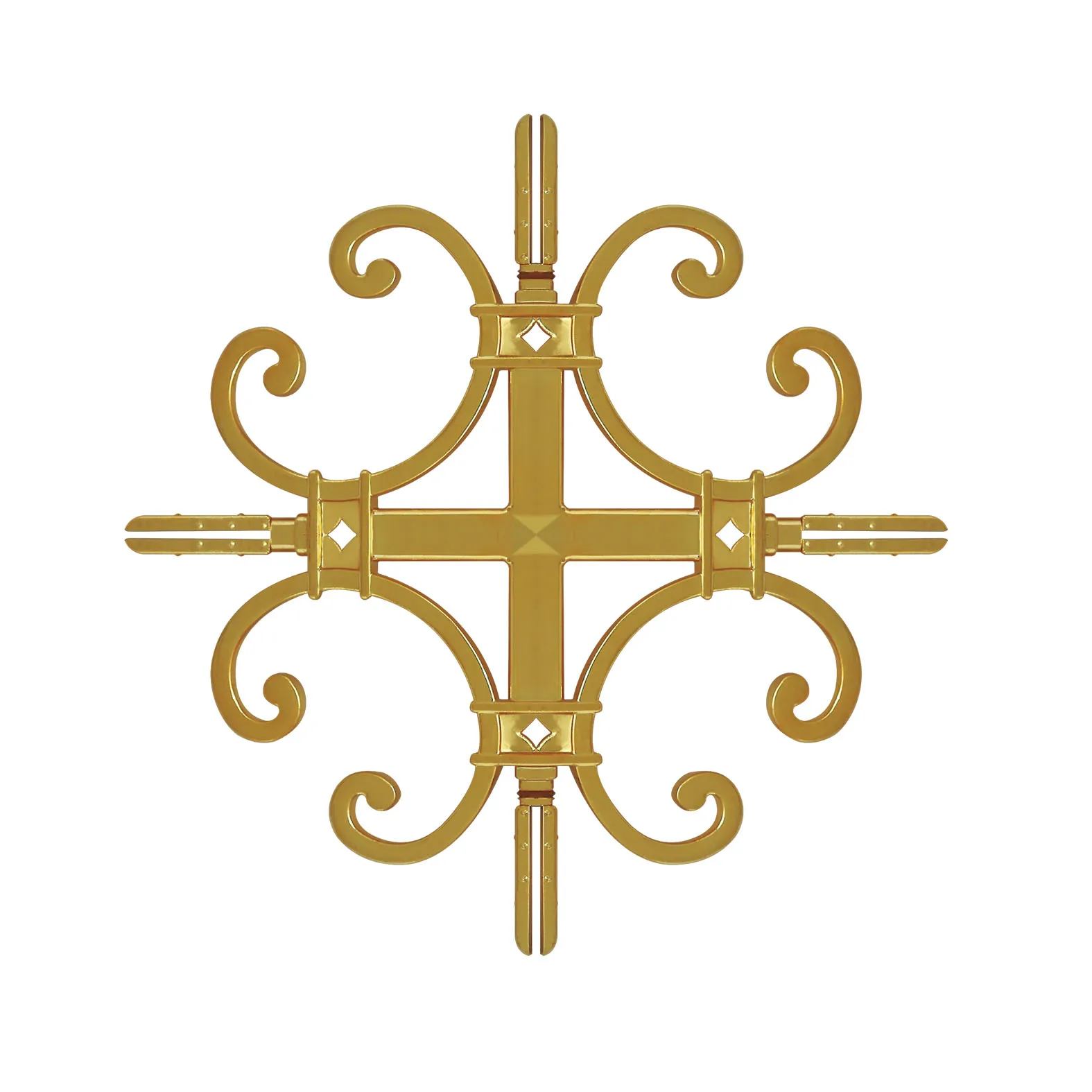 Aluminum Georgian Bar Gold 5*8 Flower Decoration For Upvc Windows And Doors Profiles