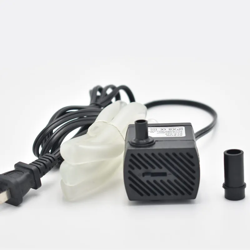 Factory Direct Sale 80gph 4w Mini Submersible Water Pump For Pond AL-228 can equip with water pipe and led lights