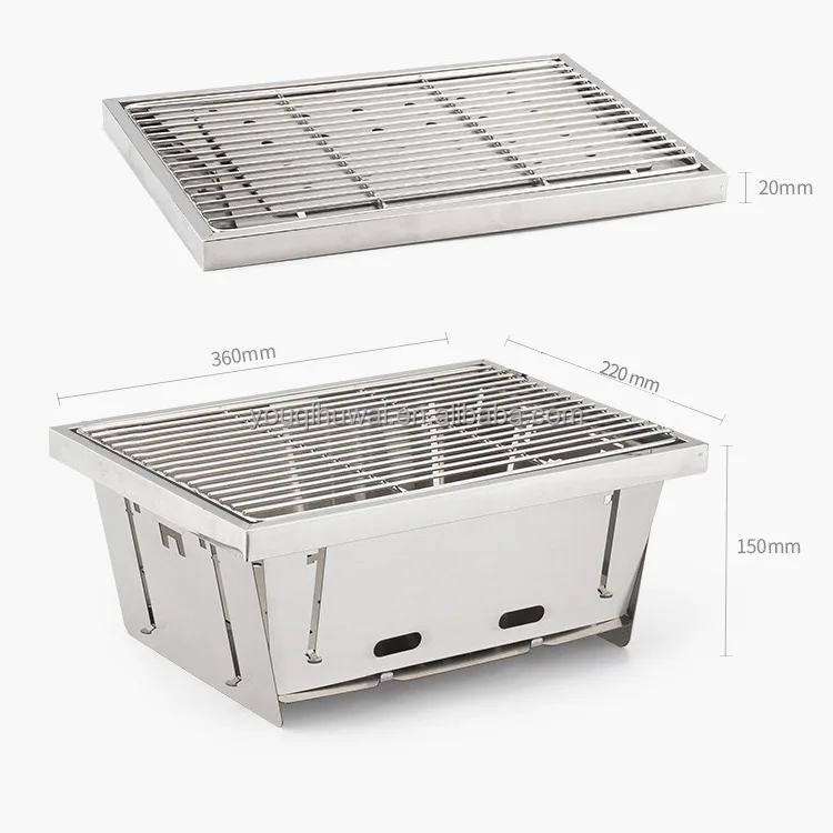 IGT Outdoor Camping Folding 304 Stainless Steel Charcoal Picnic Bbq Grill