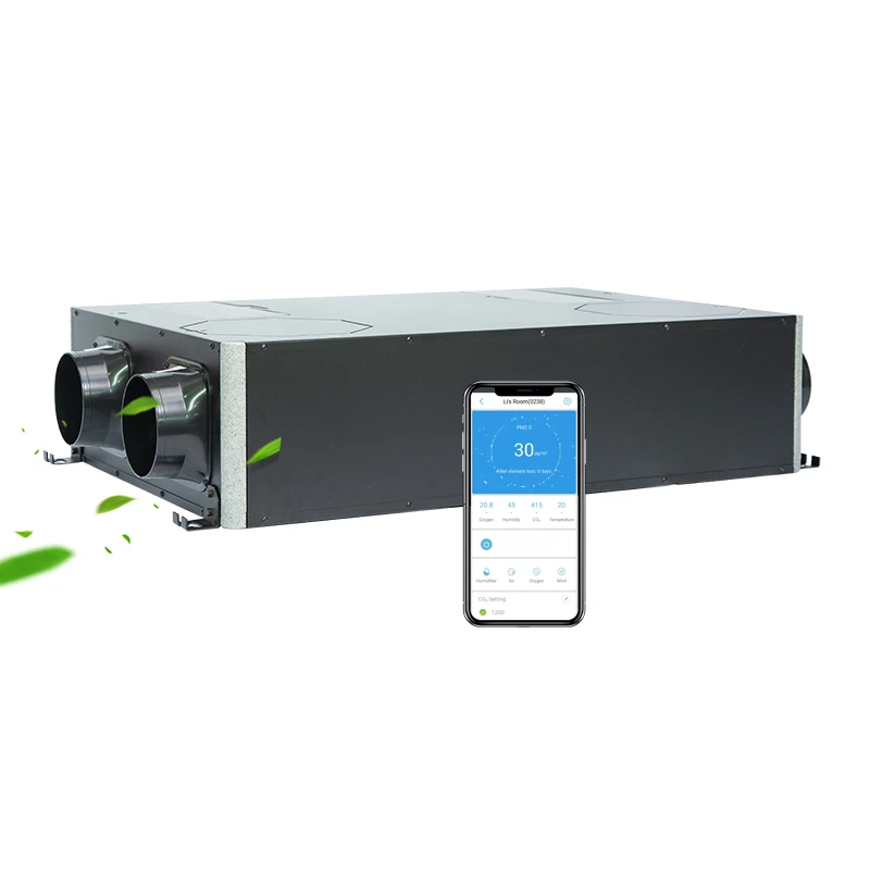 Fresh Air ventilation system cooling and heating supply input air  With Summer Bypass Auto Control Hrv Ventilation