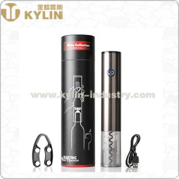 Newest One-button Touch Automatic Induction Electric Wine Bottle Opener with Low Power Warning Light and Foil