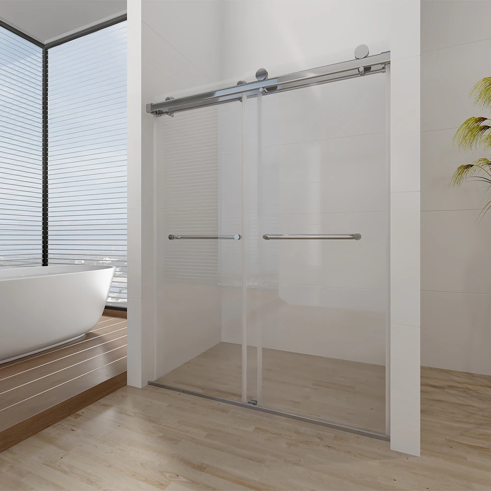 Slide Screen Roller Tempered Sliding Glass Flexible Bypass Shower Door