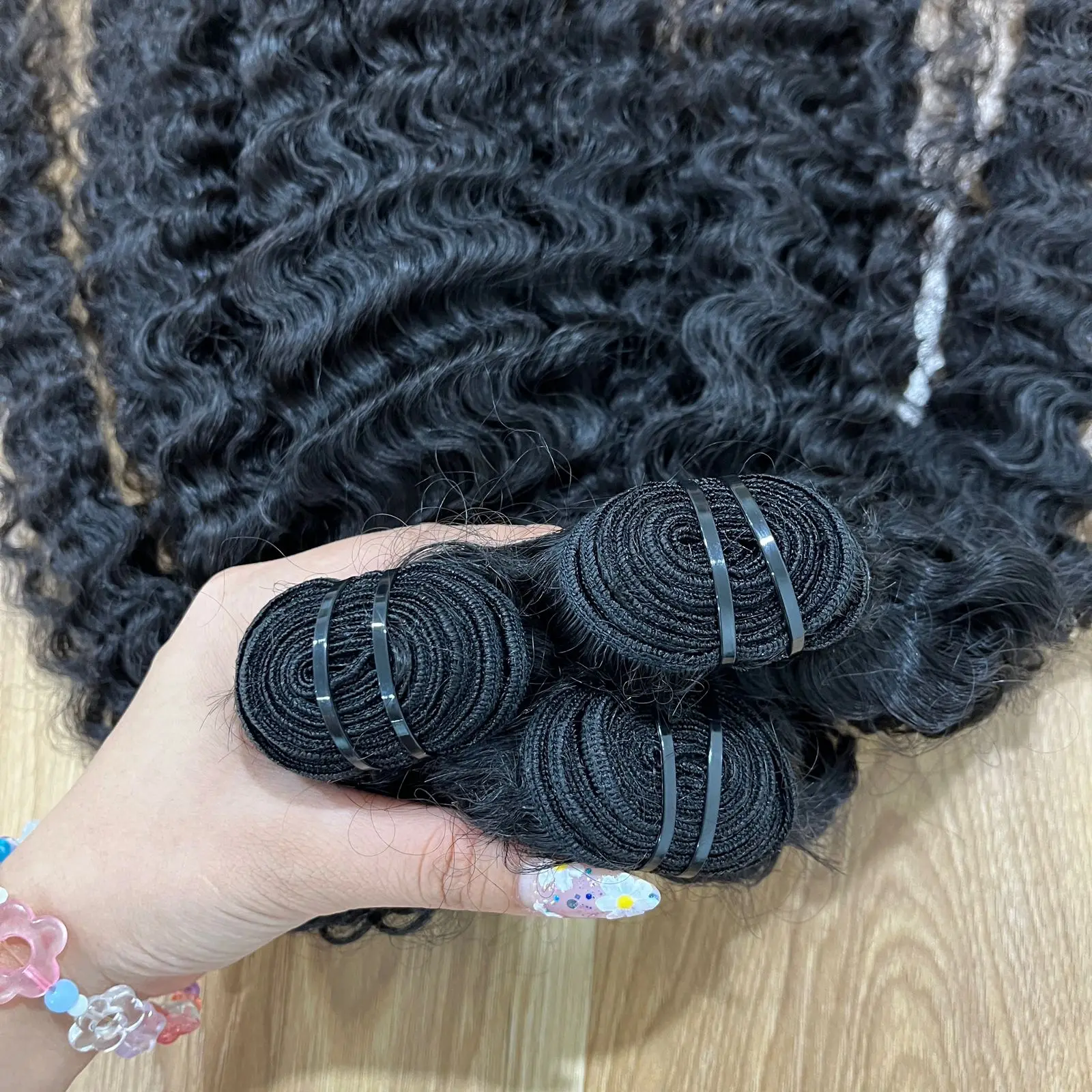 Hot Sale Burmese Curly Remy Hair Extensions Soft Shiny Full End Real Vietnamese Human Hair Machine Double Weft Factory Price