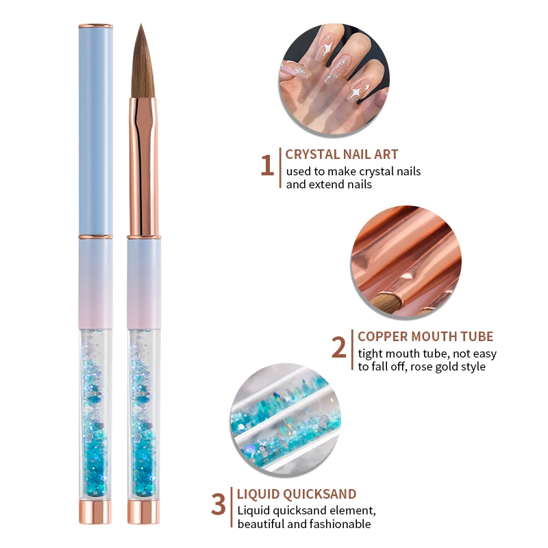 Top Quality Blue powder gradient coral quicksand liquid rod  supports customised
