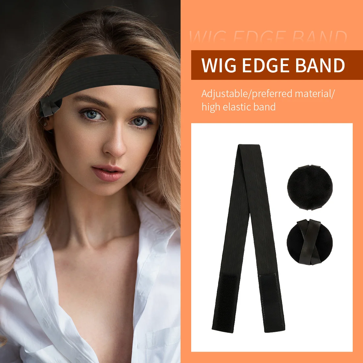 Hair Extension Tool Custom Logo Wig Band With Ear Covers Fashionable Adjustable Braided Edge Head Bands Protective Wig Band