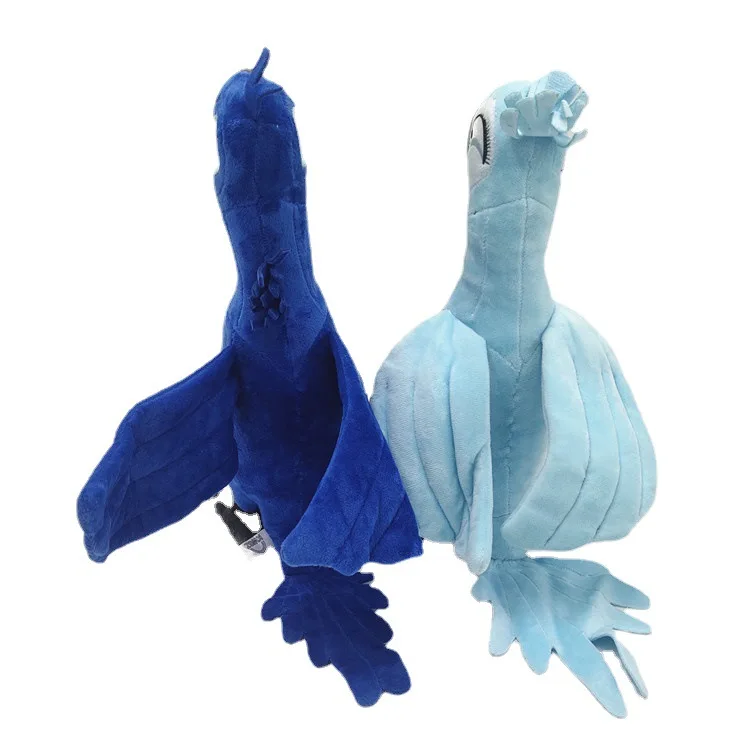 Rio 2 Movie Plush Toy Set - 30cm Blue Parrot Blu & Jewel Stuffed Birds, Soft Christmas Gift for Kids