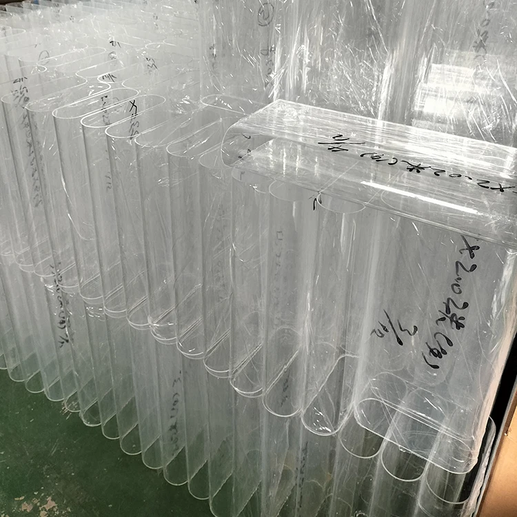 Guangzhou yishun manufacturer custom transparent square pmma plastic pipe plexi glass clear acrylic square tube