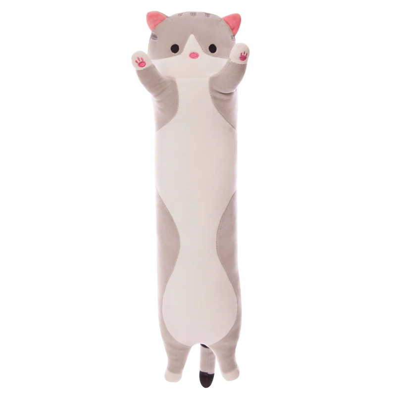 
New style Baby Kids Toys Soft Cat Big Hugging Plush Pillow Cartoon Long Cat Kitten Legs Pillow Sleeping Companion Bolster Toys 