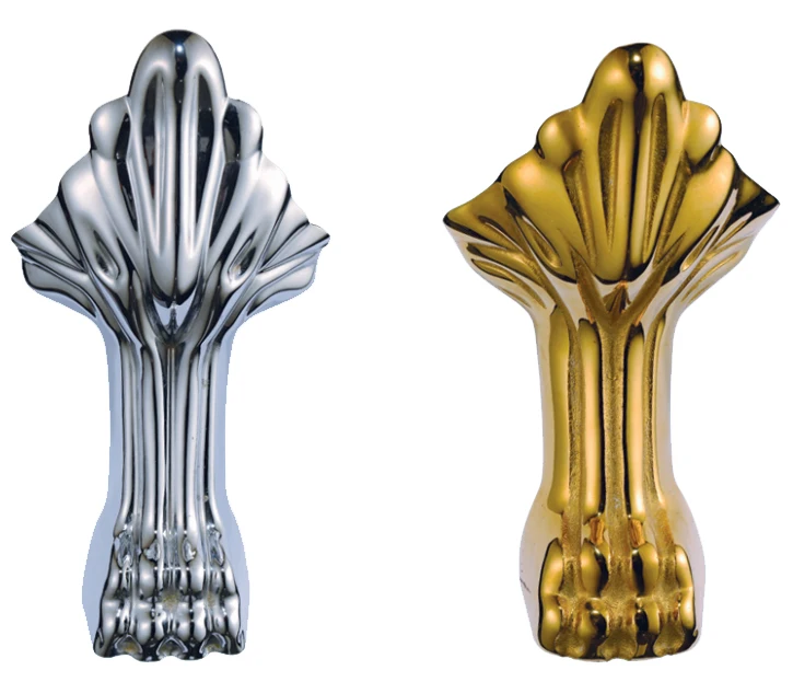 Chrome or golden color shower tub feet luxury relief Design Bathtub Legs Silver Bathtub Foot