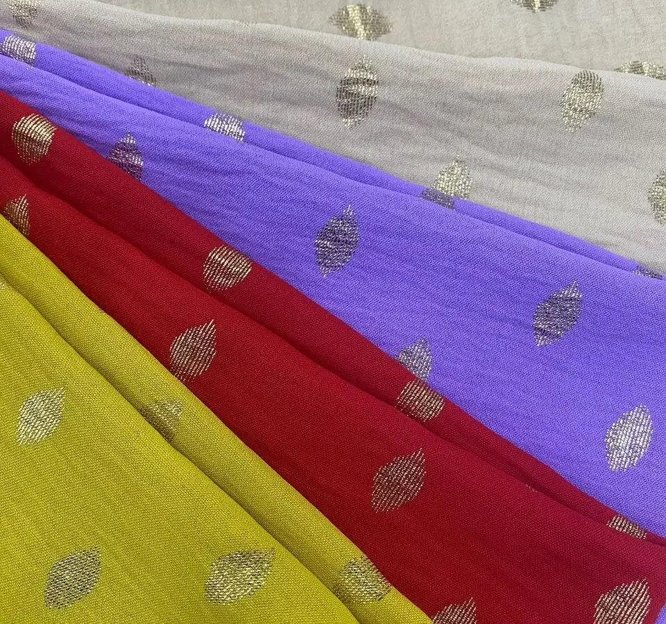 Shaoxing Jacket Cey Airflow Fabric Factory Wholesale Soft Geometry Pattern Polyester Crepe Suit Fabric Woven 100% Polyester Dyed