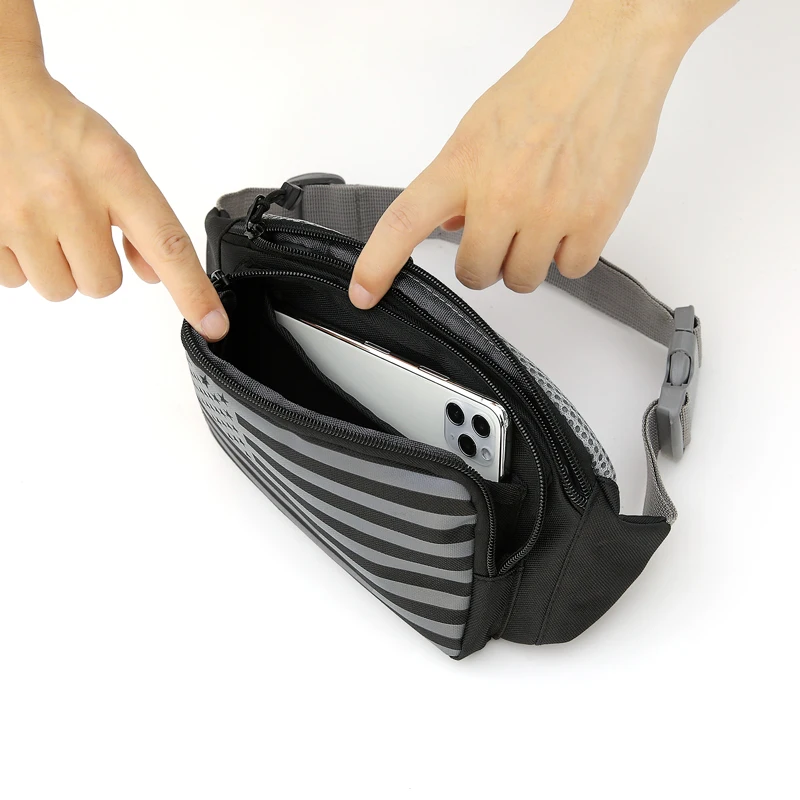 Custom Unisex Outdoor Travel Fanny Pack Crossbody Fashion Waterproof Sports Bag For Men Nylon Phone Waist Bag