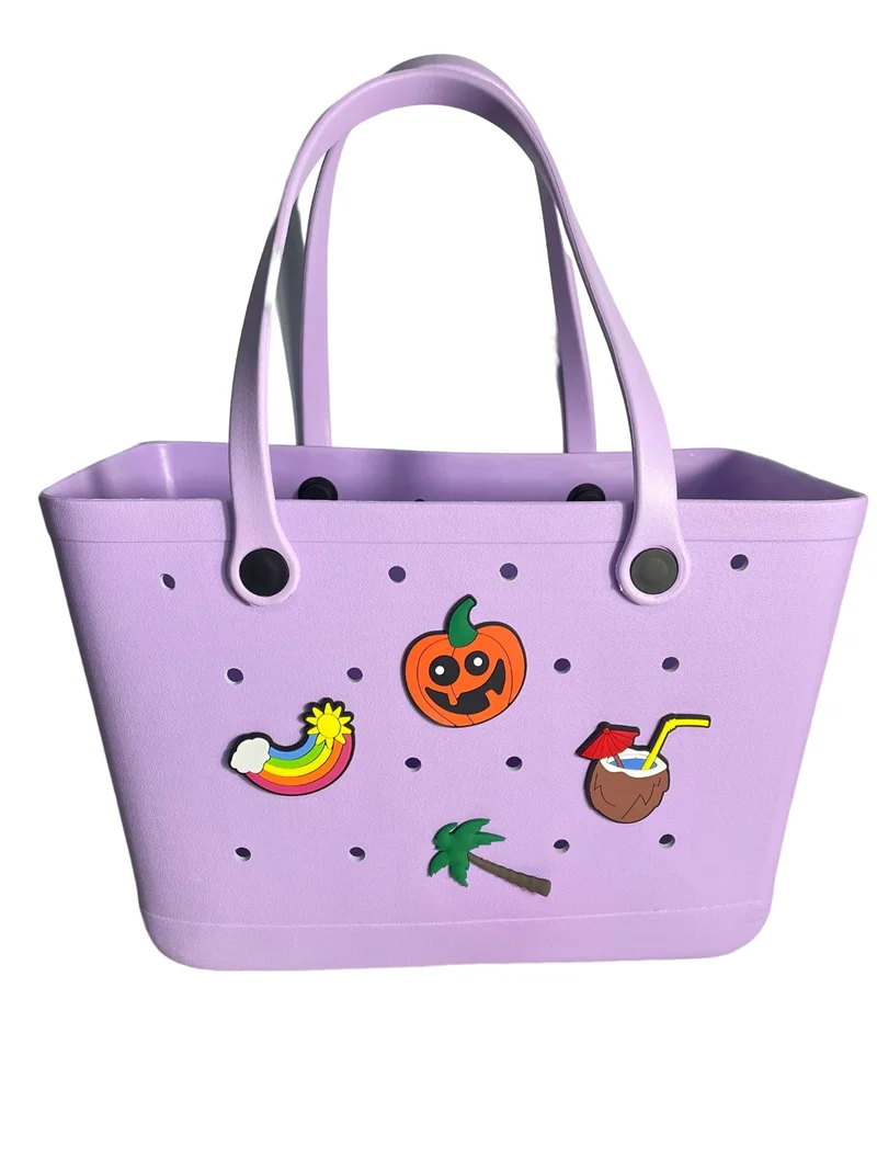 Unisex-Adult Clog Shoes Charms Accessories Pvc Charms Eva Beach Tote Bag Charms Summer Shoes Accessories