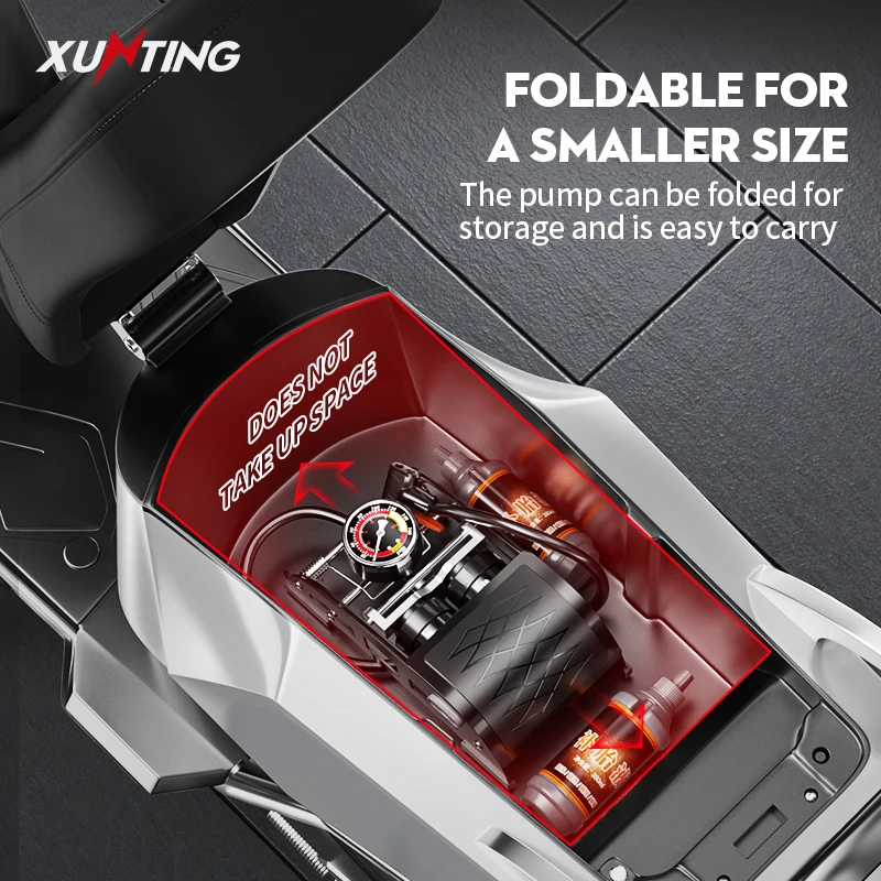 Xunting Bike Foot Pump Air with Pressure Gauge Max160psi Schrader Presta Tyre Inflator MTB Car Ball Bicycle Pump Soccer Ball