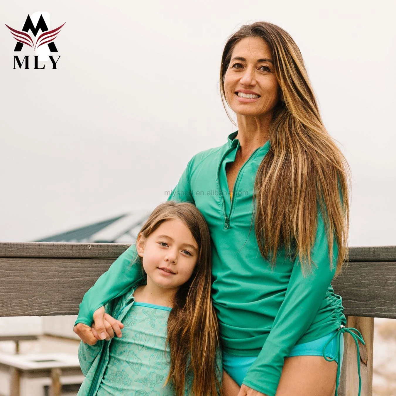 design long sleeve girls swimwear kids custom zipper one piece swimsuit children swimwear