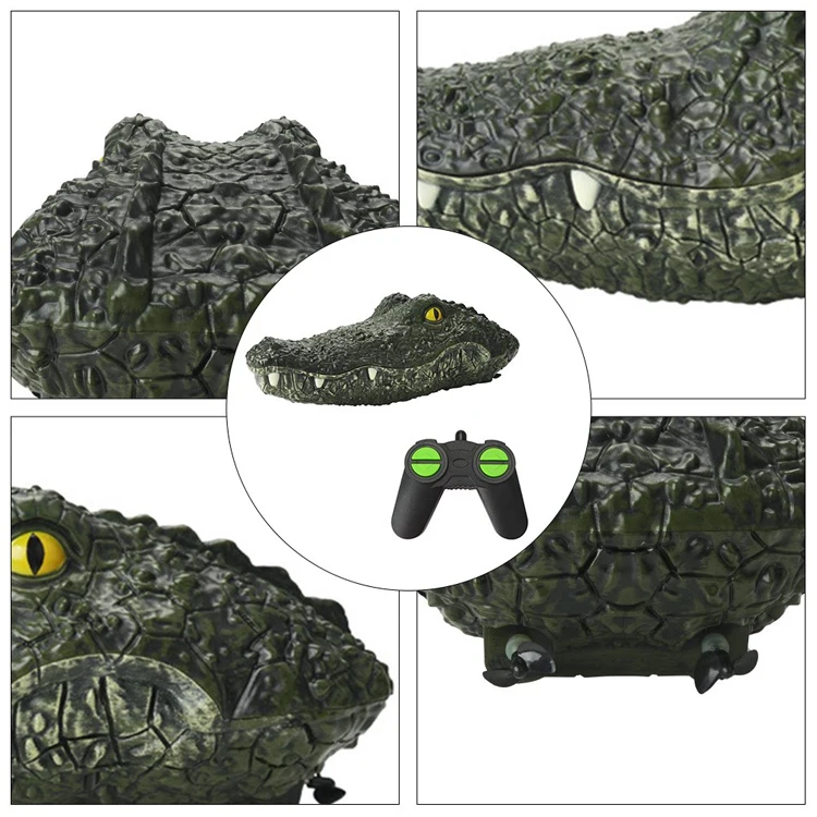 2.4GHz Head Boat for Pools and Lakes High Simulation Alligator Head RC Boats Prank Toys Remote Control Crocodile Boat for Kids