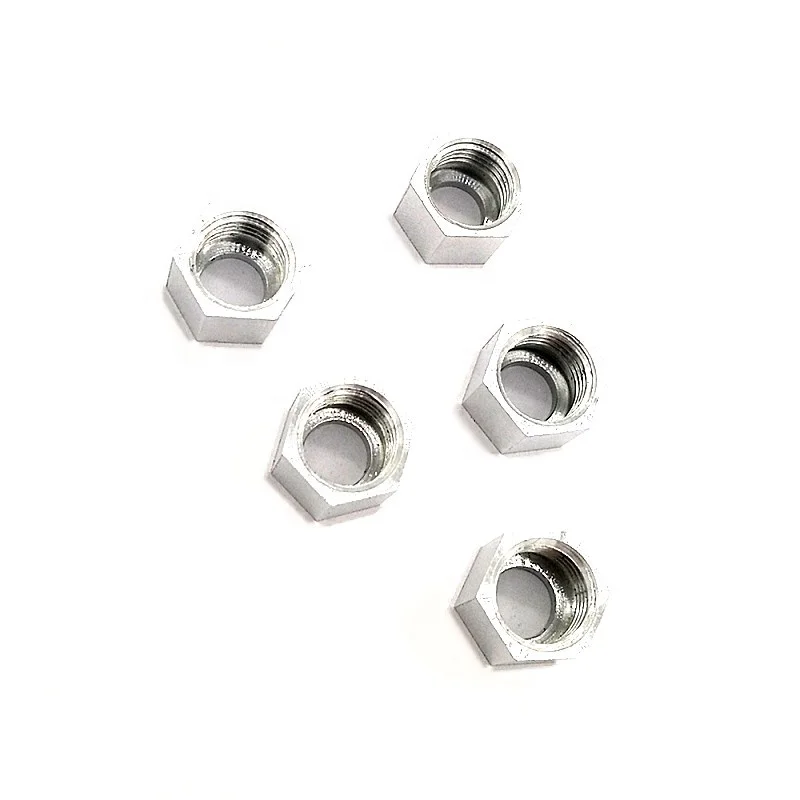 CNC machining aluminum alloy 3/8-24 UNF hex nut anodizing long history machining
