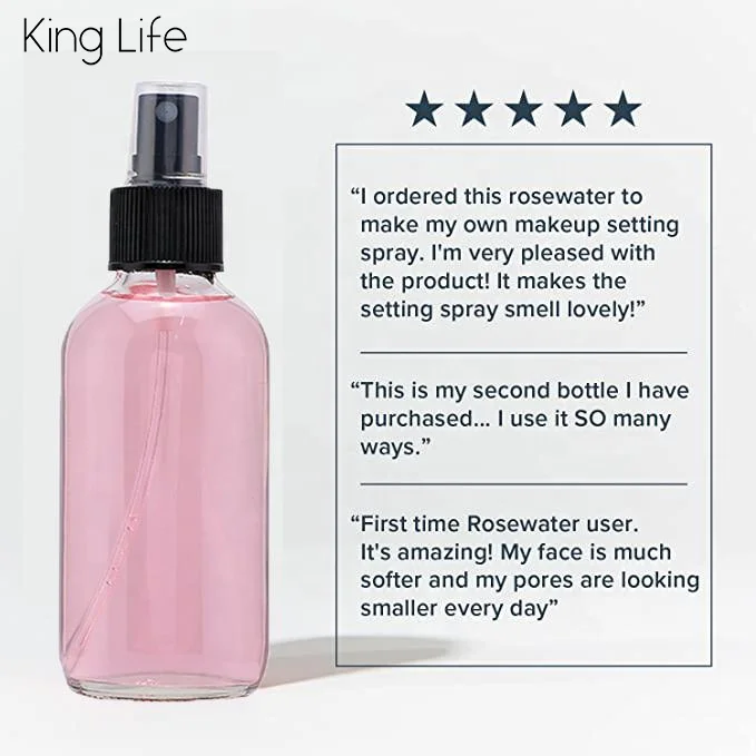OEM Private Label Wholesale Organic Rosewater Facial Whitening Moisturize Mist Hydrating Skin Care Women Face Toner Rose Water