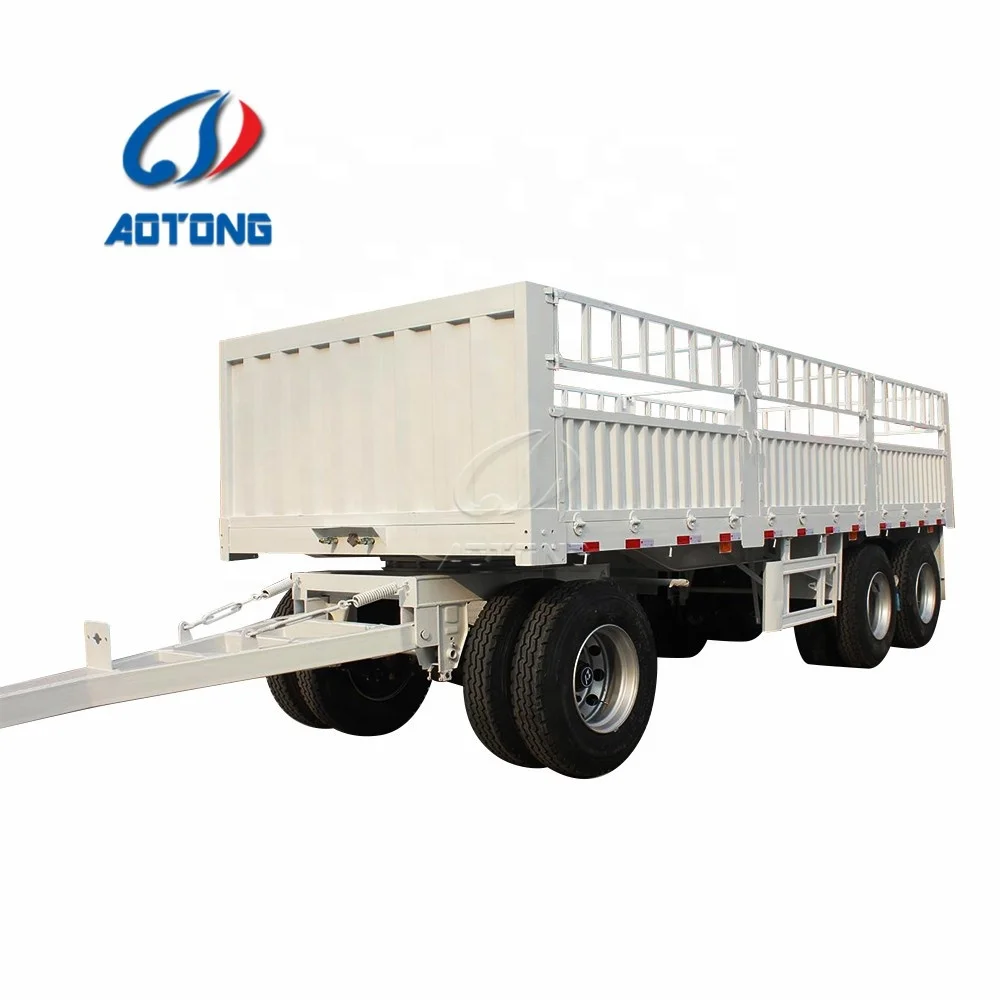 Full farm trailer/ China Factory Good Quality 2/3 Axle Dump Draw Bar Trailer Full Trailer
