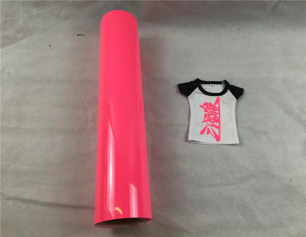 Ada chinese quality neon pink color PU flex heat transfer film for clothes