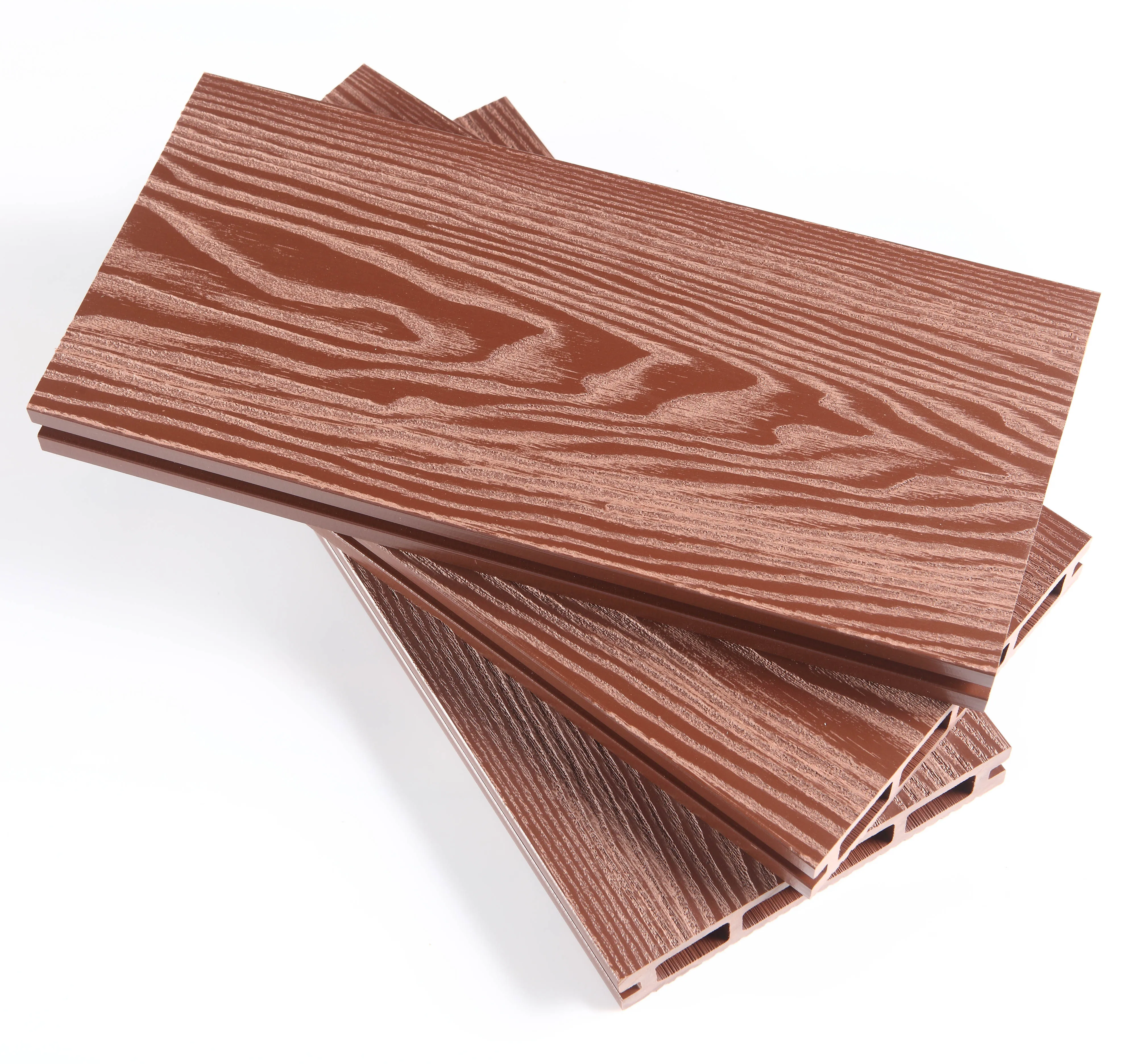 
Exterior care free 3d woodgrain hollow composite wpc decking board 
