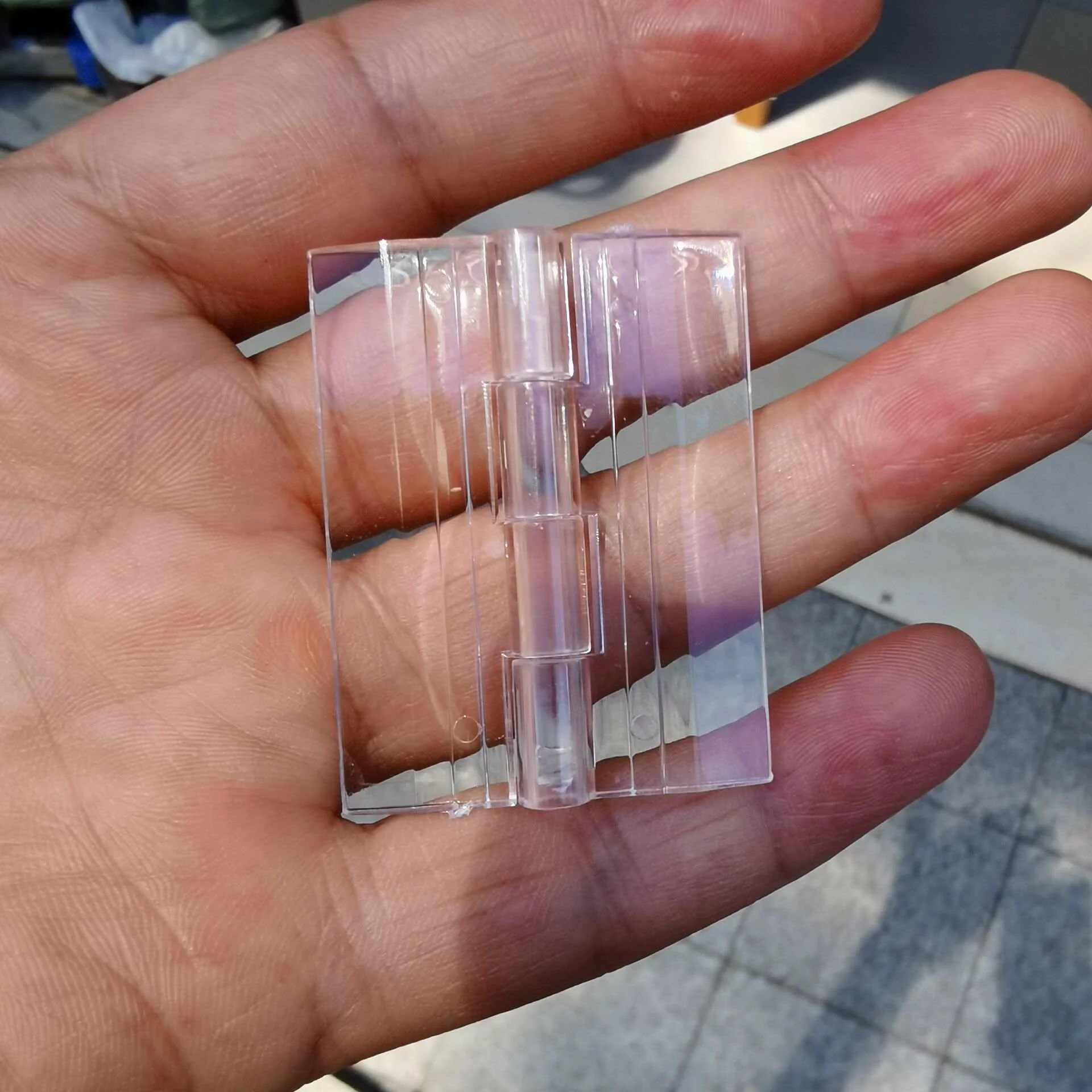 Hoone hot sales 45mmx34mm Clear Acrylic Plastic Clips Clear Transparent Plastic Hinge for box