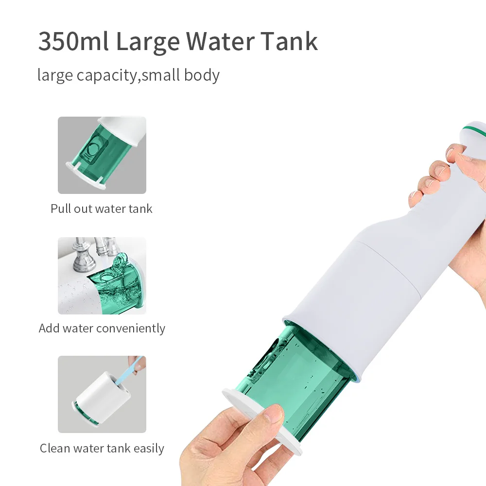New Design Type C Charging Rechargeable Water Irrigator Dental Care Oral Irrigator 300ml & IPX7 Waterproof Water Flosser