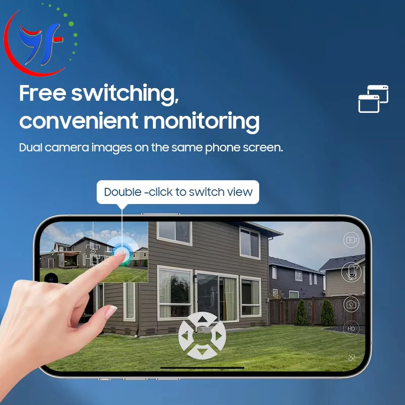 Solar camera home 4G network mobile phone remote dual-lens outdoor solar monitoring