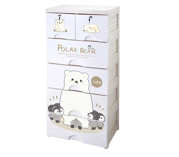 Baby stackable 4 Layers PP top plastic drawer with lock plastic clothing drawers