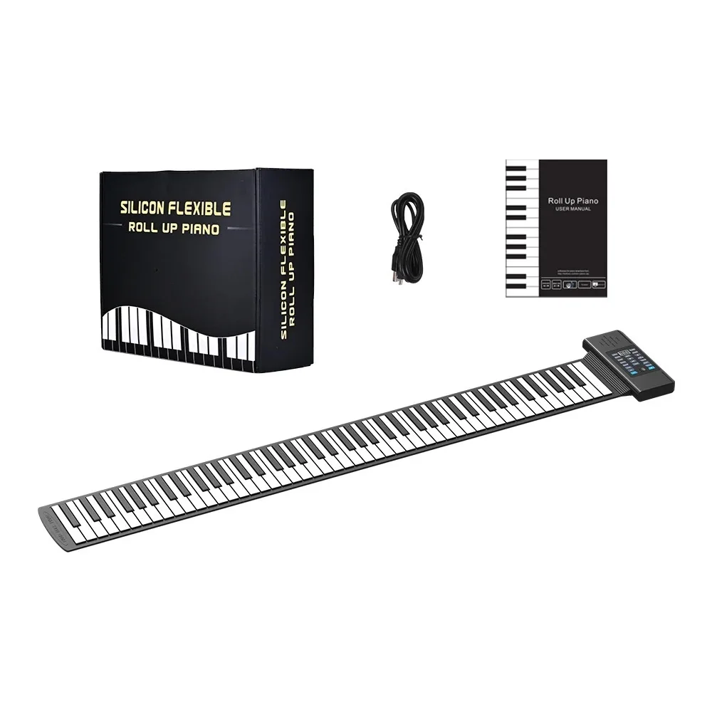 Digital Keyboard Flexible Loud Speaker Electronic 88 Keys Piano Keyboard Hand Roll Up Piano for Music Lover