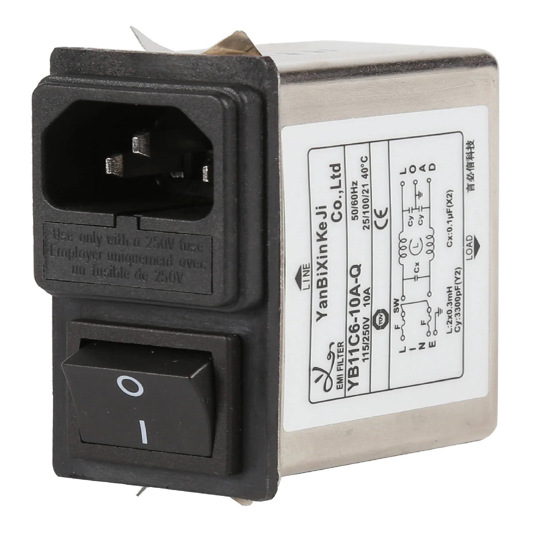 1A-10A Low Current Low Pass Power Filters Single Phase EMI IEC Socket Filters