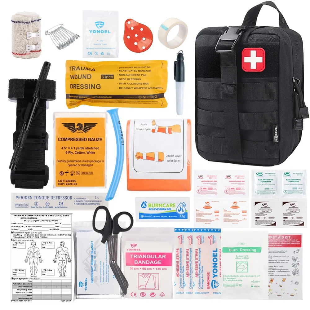 Emergency Trauma Kit Custom OEM&ODM  IFAK Molle First Aid Bag Tactical First Aid Kit With Chest seal Tourniquet