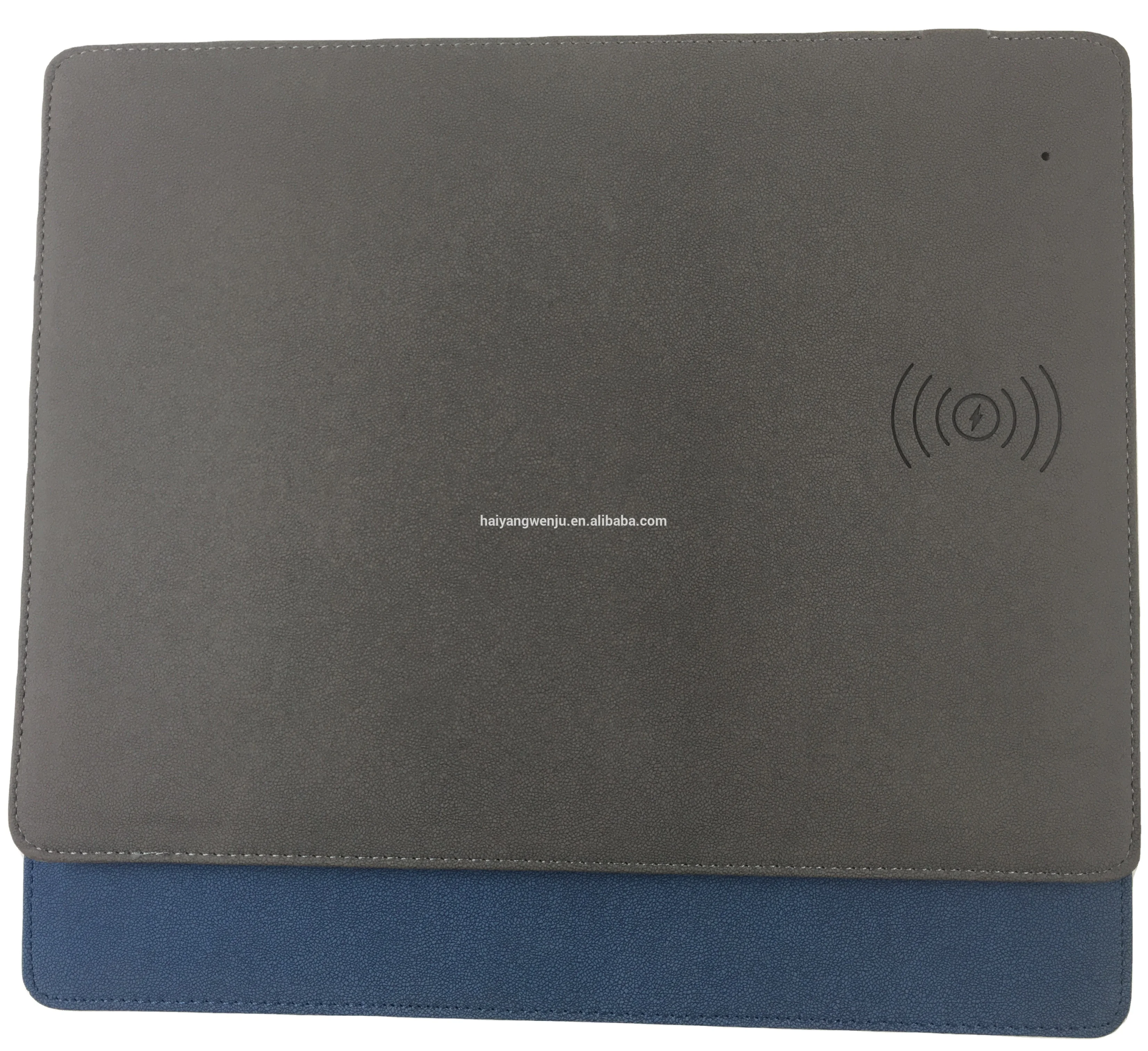 Custom mousepads with Pu leather cover and wireless charger