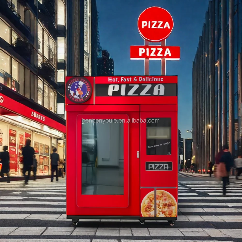 Commercial Outdoor Pizza Vending Machine High Quality 55 Inch Touch Screen Fast Food Maker with Automatic Function for Rentals