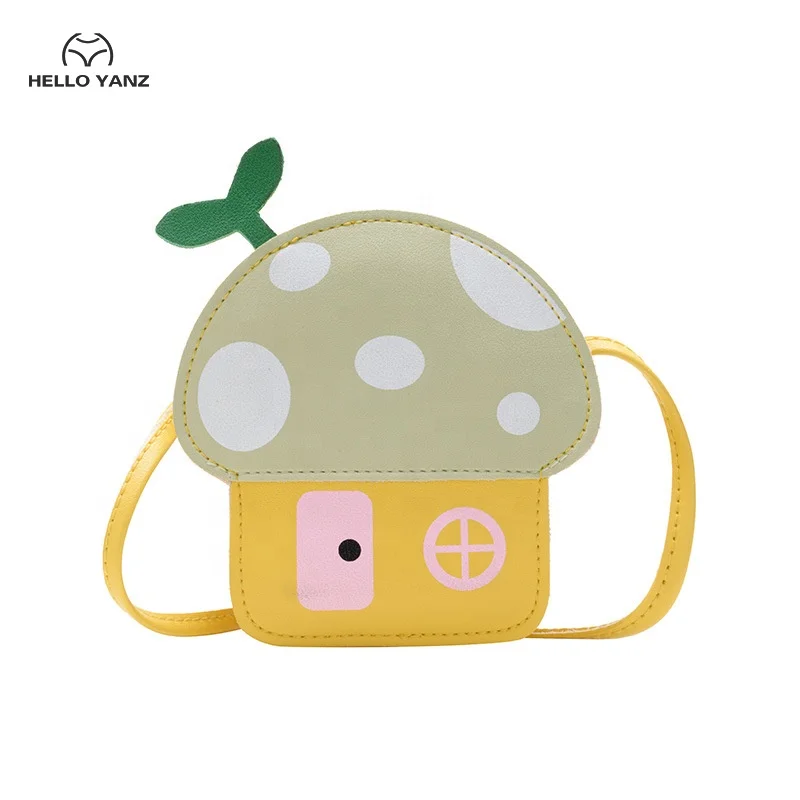 Little Girls Purses PU Leather Mushroom Shape Cute Shoulder Crossbody Bag for Kids Toddler Girls
