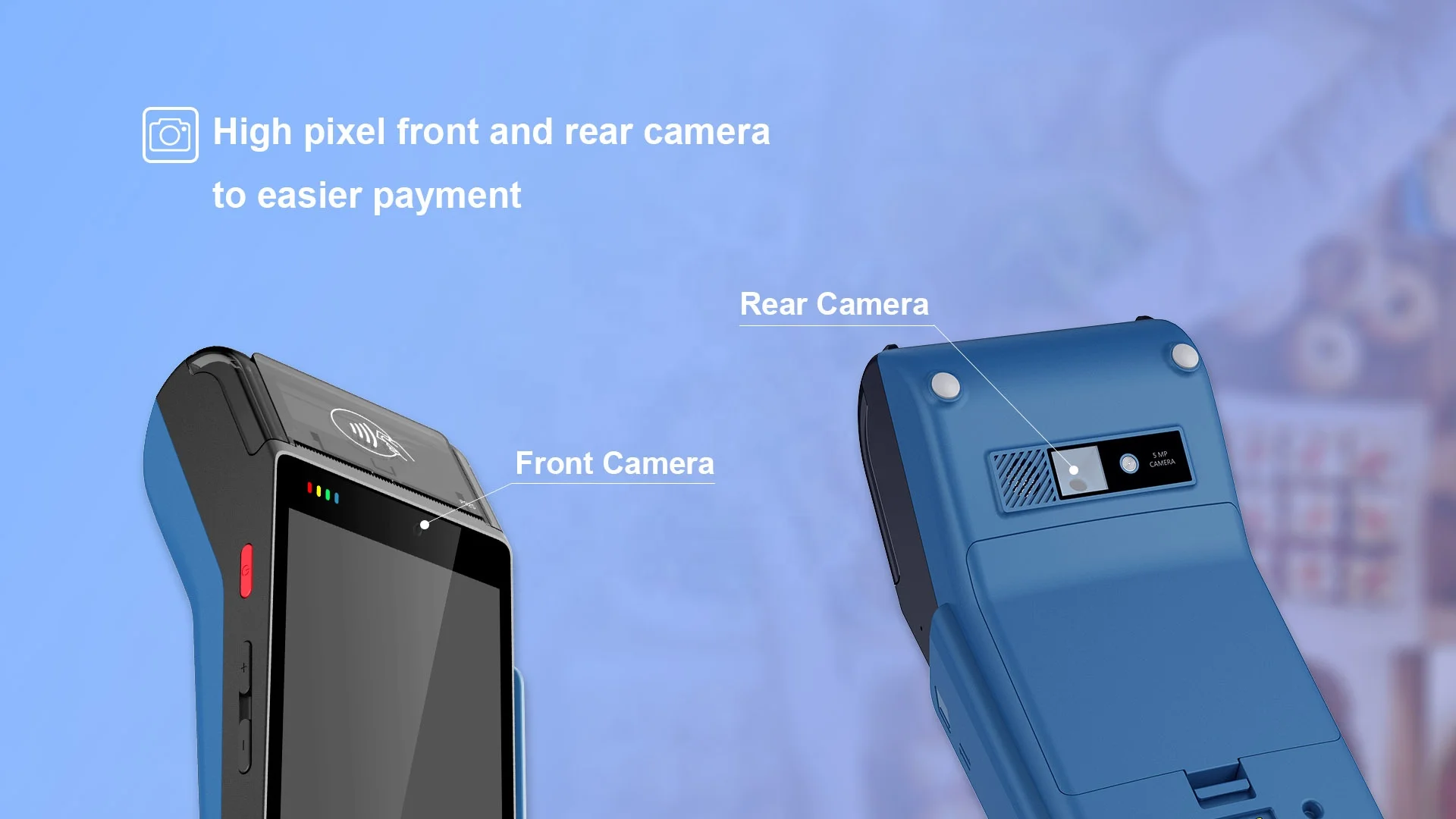 Динамический динамик P92 Android smart POS 5 дюймов сенсорный экран nfc все в одном pos