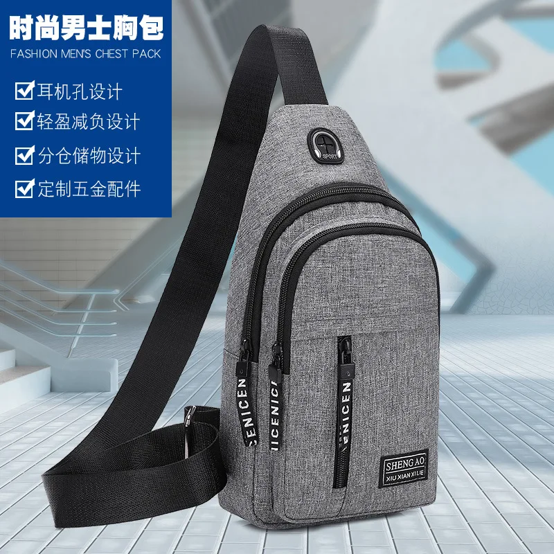 Sling crossbody chest bag men 2022 backpack custom messenger bags with usb connector