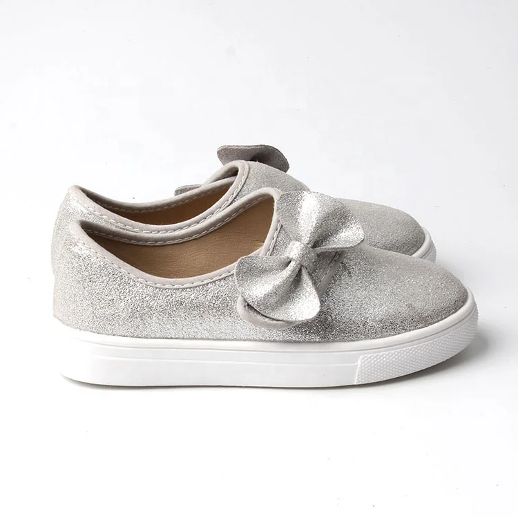 2021 Latest Bow Baby Girls Dress Shoes Rubber Sole Leather Sparkling Kid Mary Jane Shoes