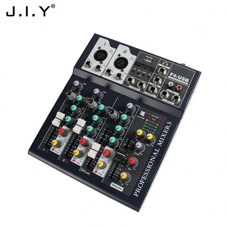 J.I.Y F4-USB Hot Selling Portable Sound Digital Mixing Console Professional Audio Mixer Made In China