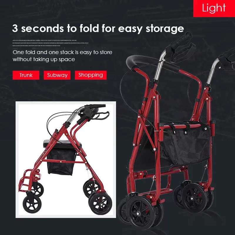 Aluminum rollator/walker with wheels and seat/mobility with wheels and seat