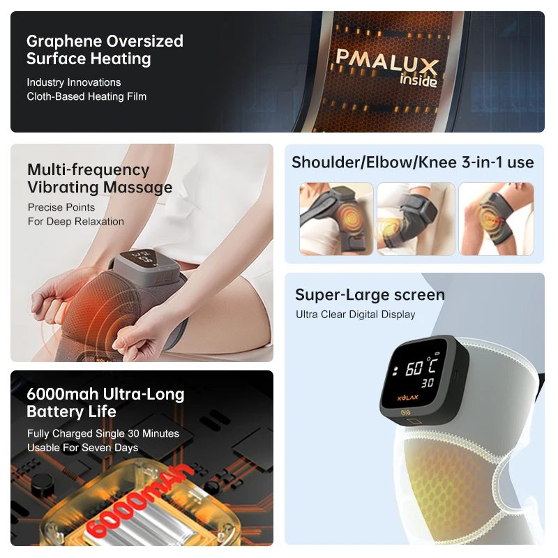 Infrared Graphene Heat Vibration Thermal Knee Massager Electric Leg Joint Heating Knee Massager With Heat Air Compression